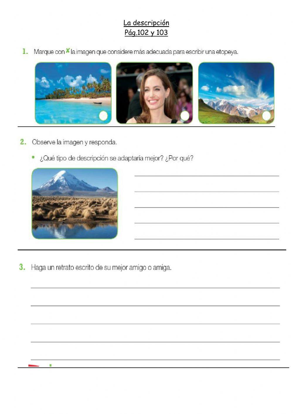 La descripción 4G-Tarea