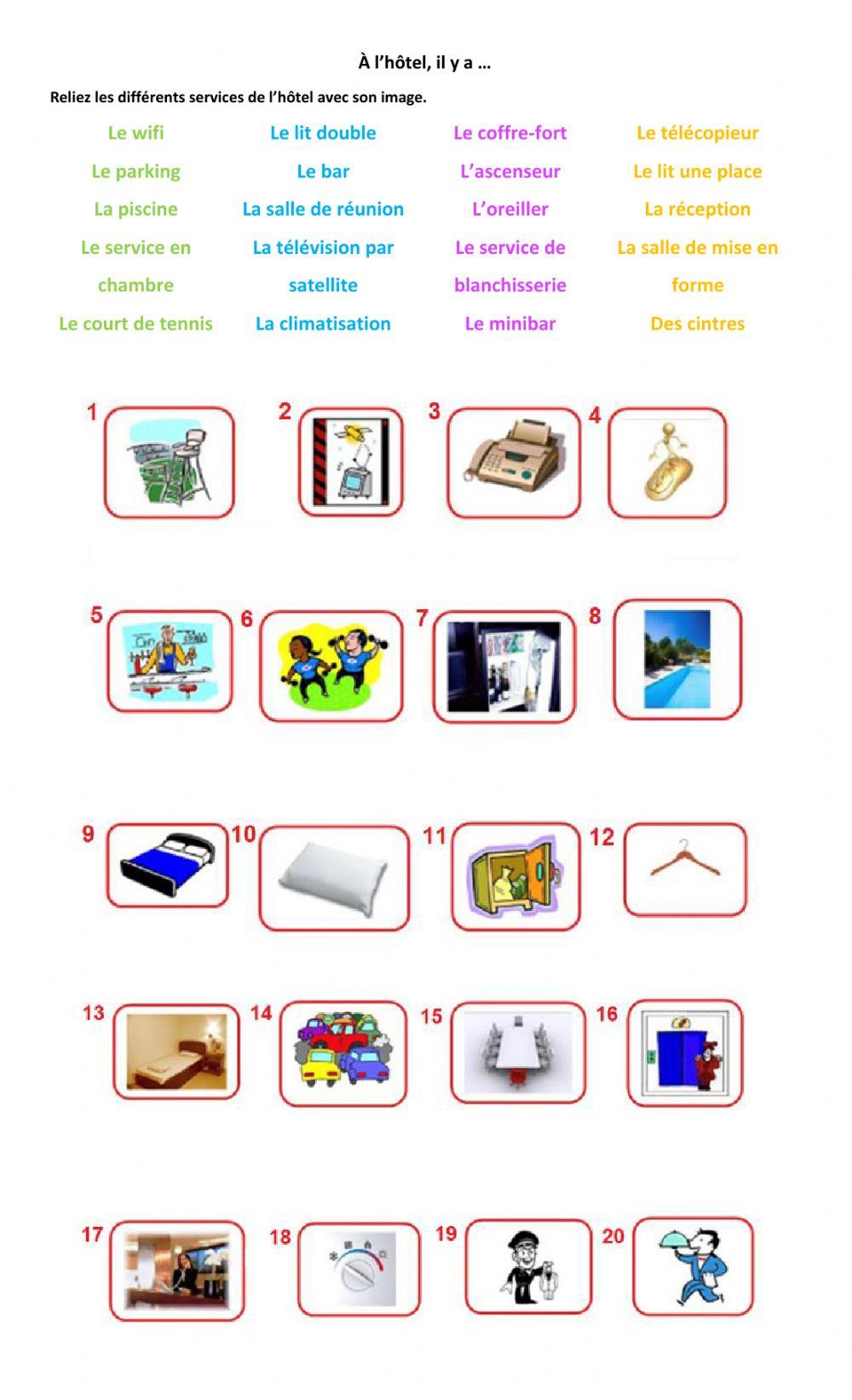 À l'hôtel, il y a...