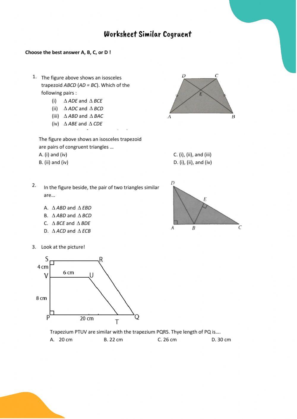 Congruent and similar