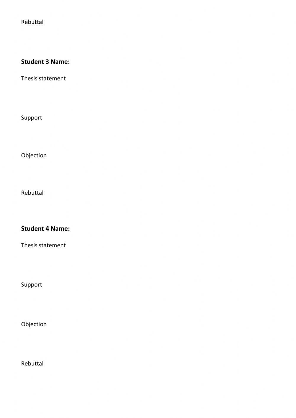 Discussion on support objection and rebuttal