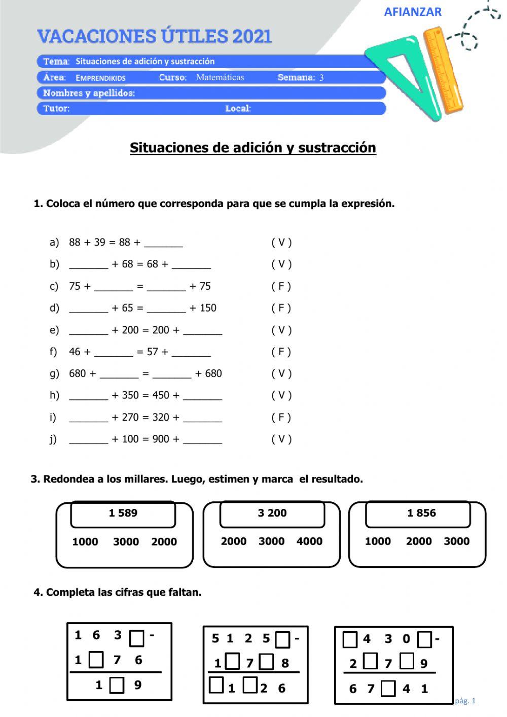 Ficha de matemática