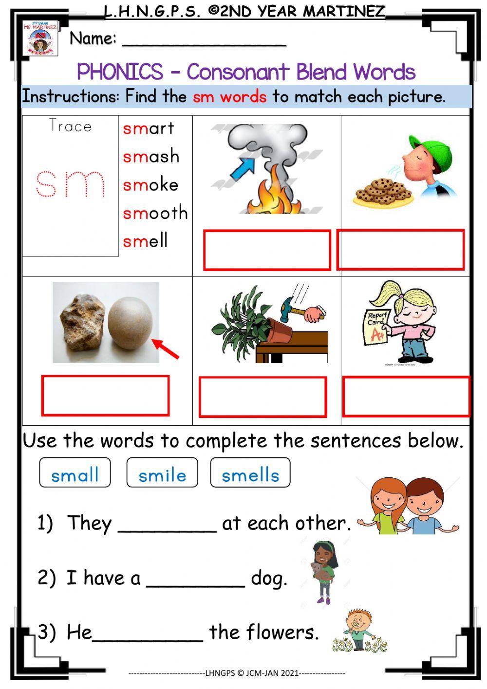 PHONICS SM WORDS