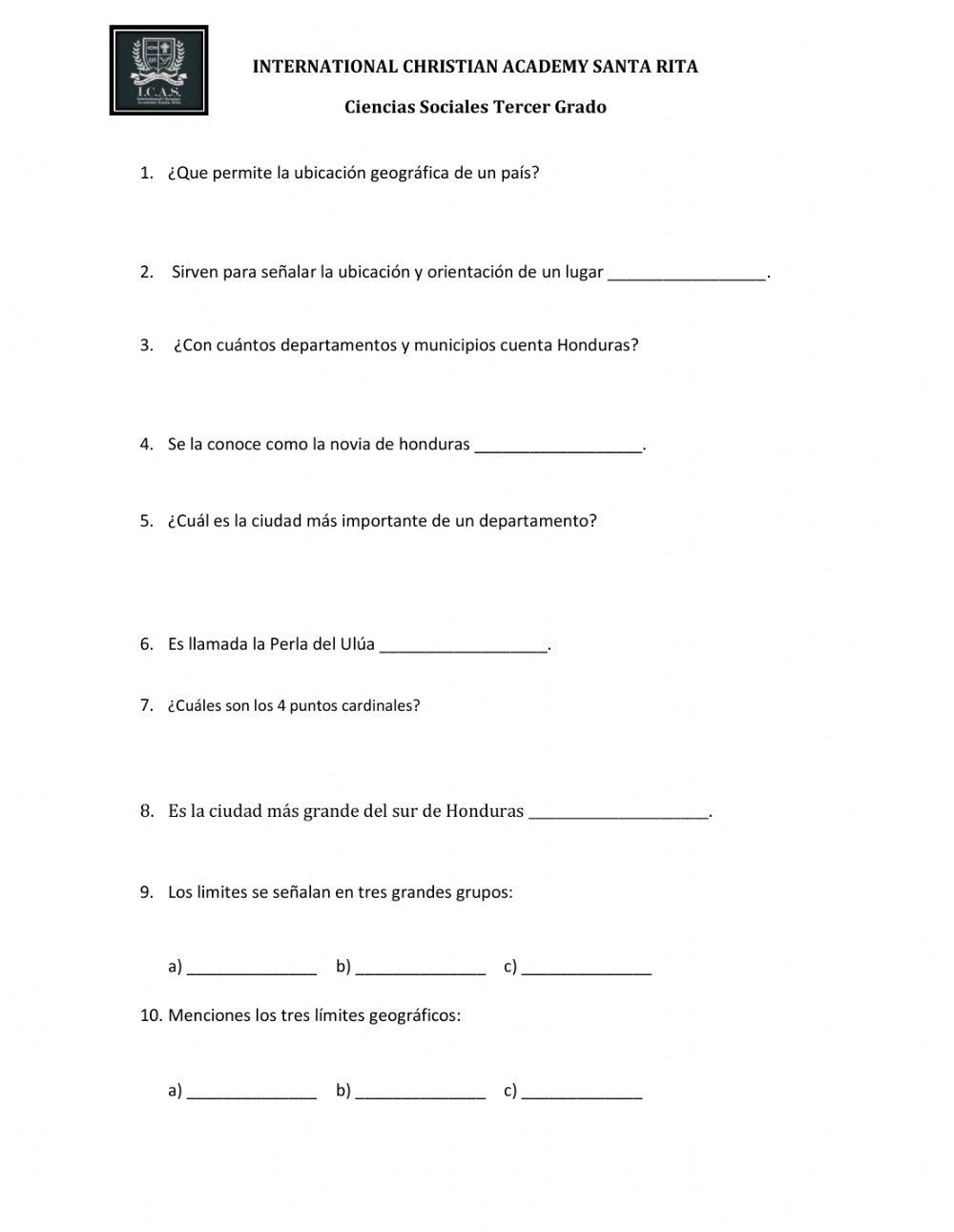 Examen de Sociales II Parcial