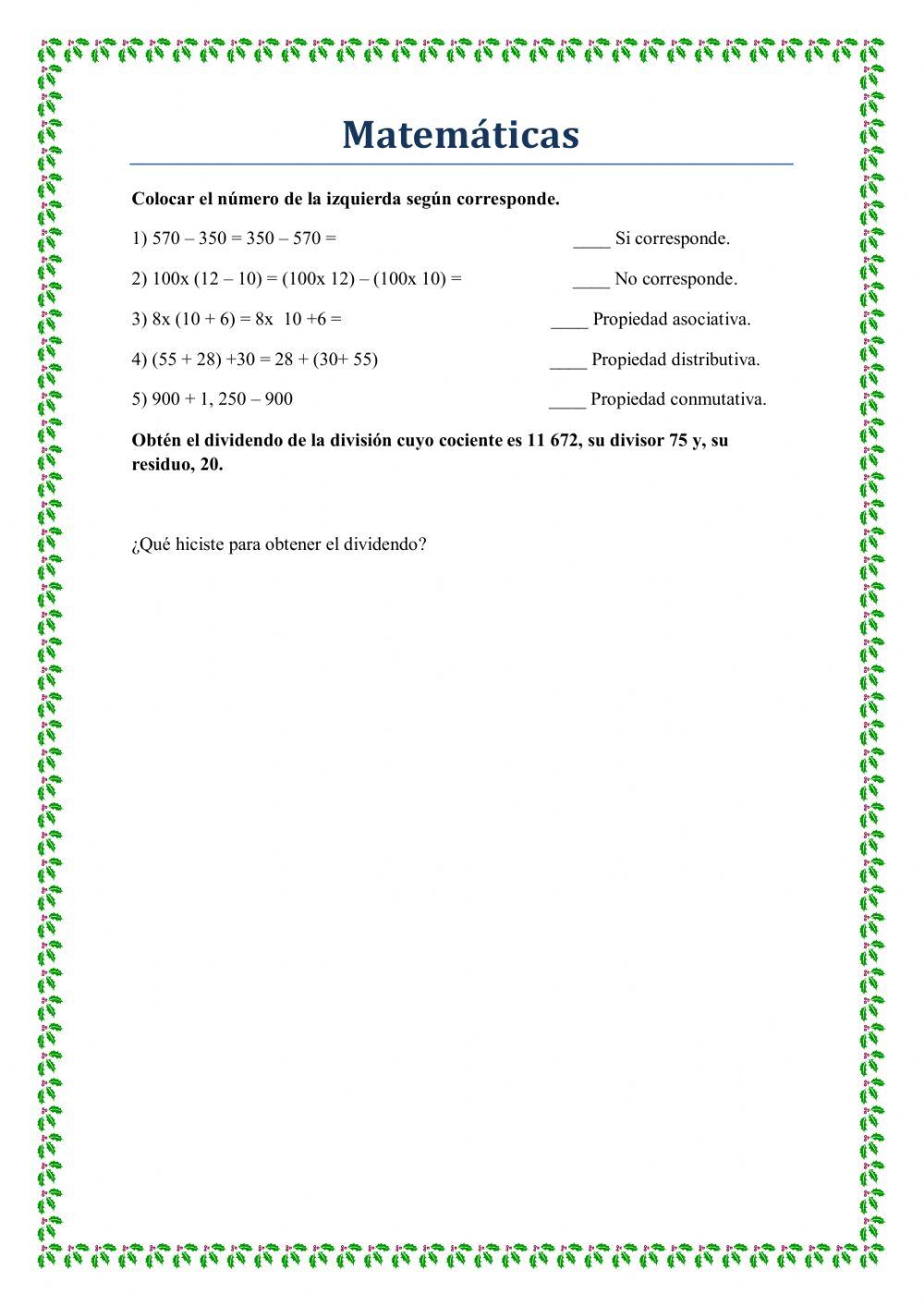 Propiedades de las operaciones