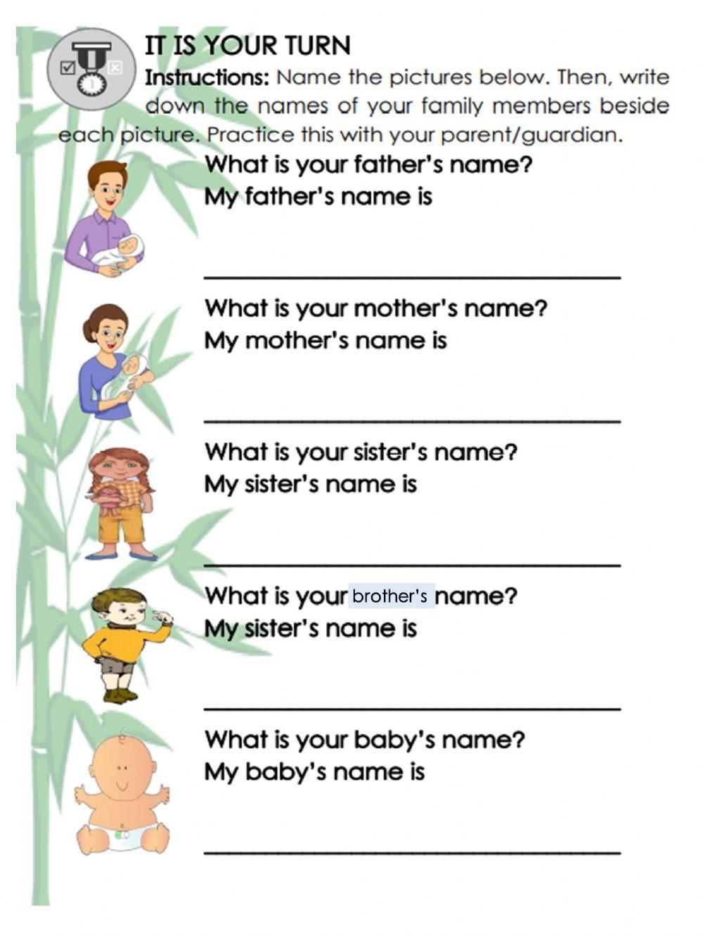 NAMING FAMILY MEMBERS-ASSIGNMENT