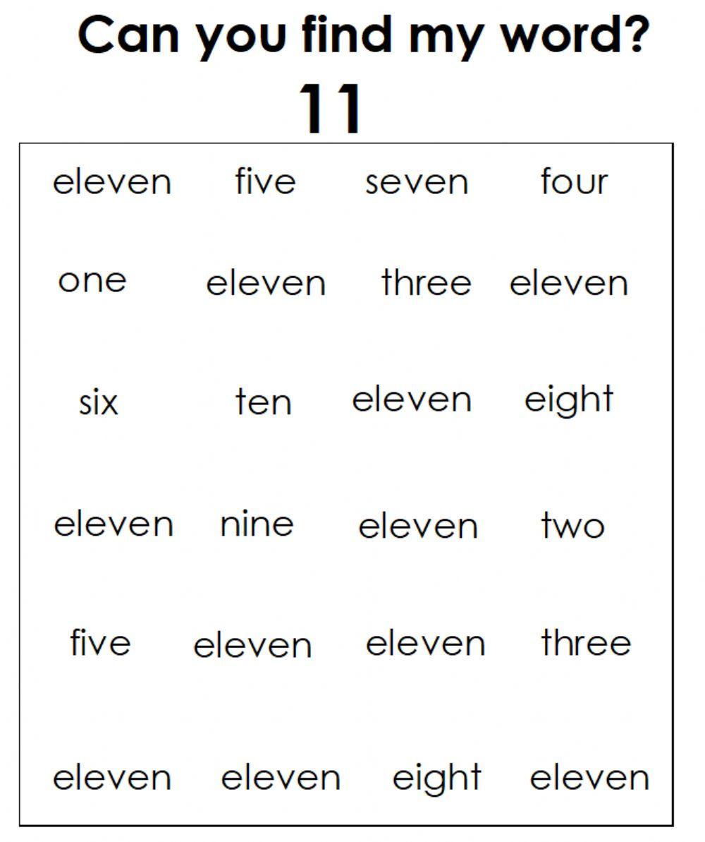 Number Name Search - 11