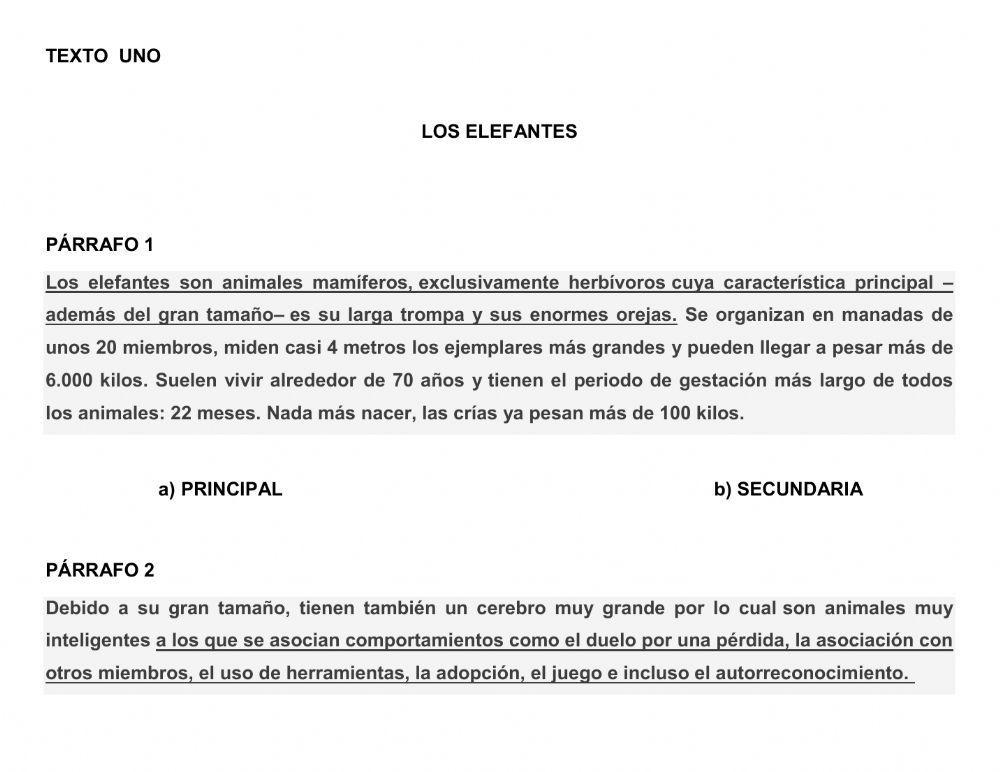 Ideas primarias y secundarias