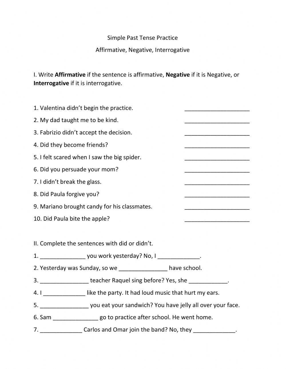 Simple Past Sentence