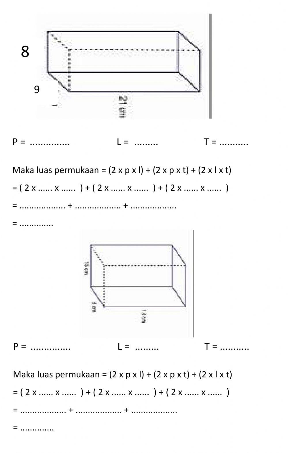 Matematika luas permukaan balok