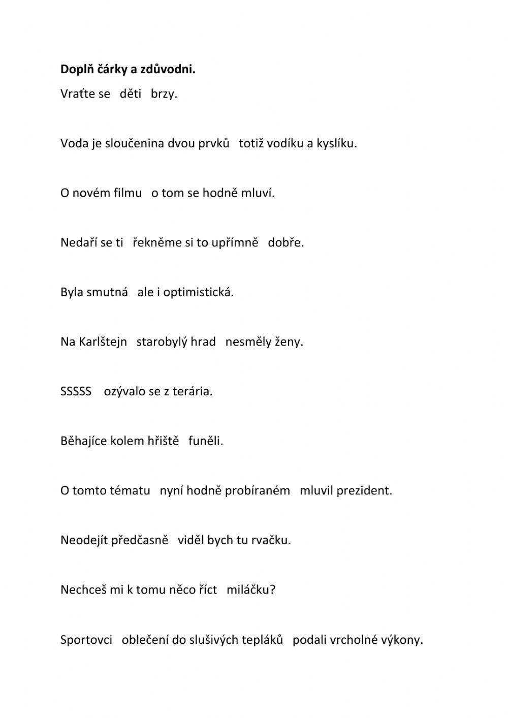 čárka ve větě jednoduché 2