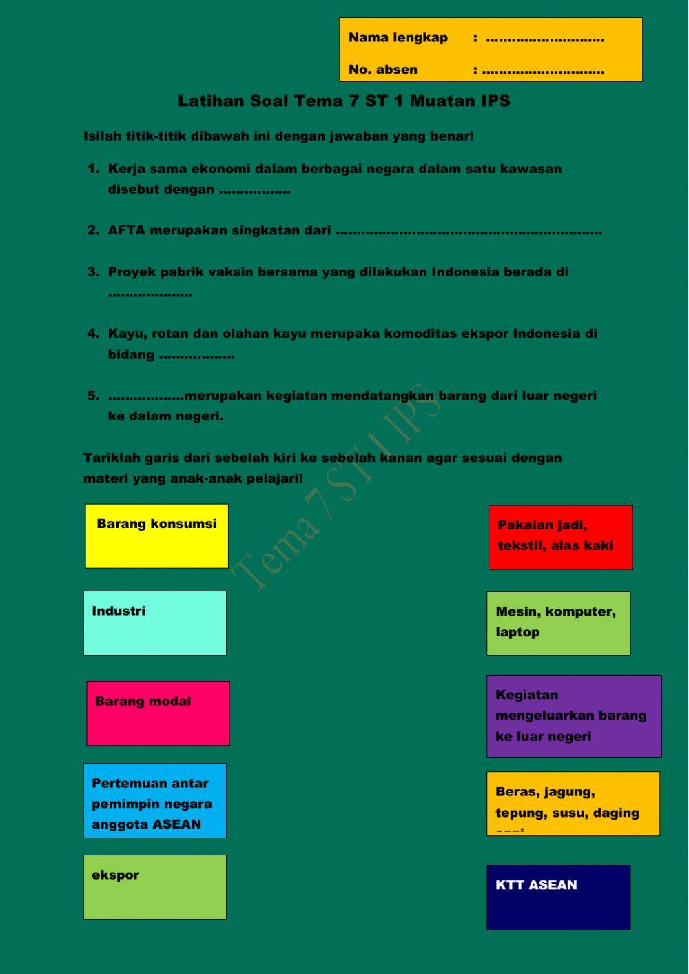 Latihan Soal Tema 7 ST1 IPS
