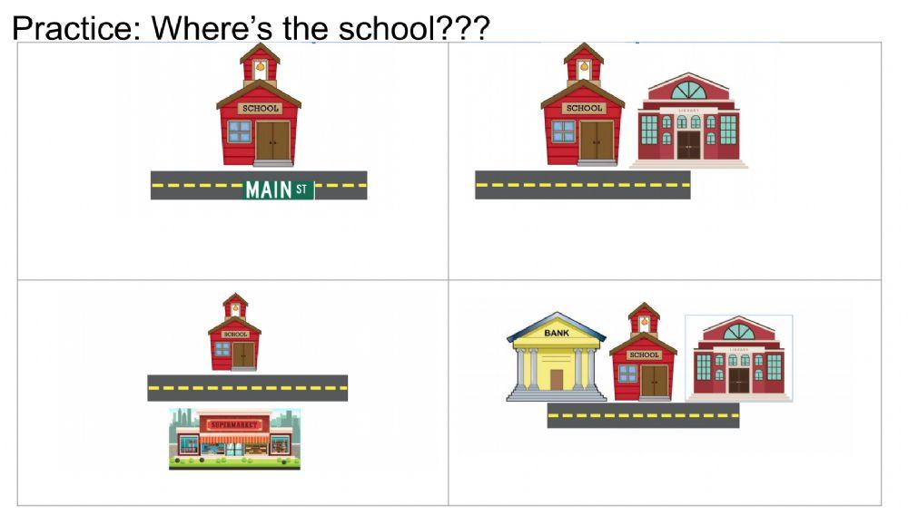 Prepostions places around town