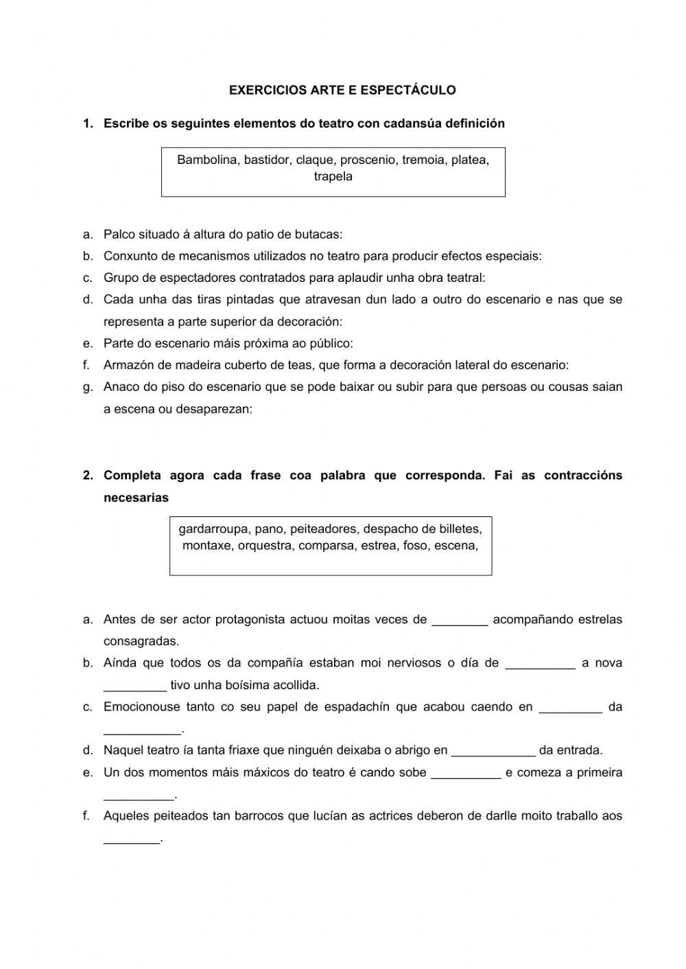 Léxico do espectáculo