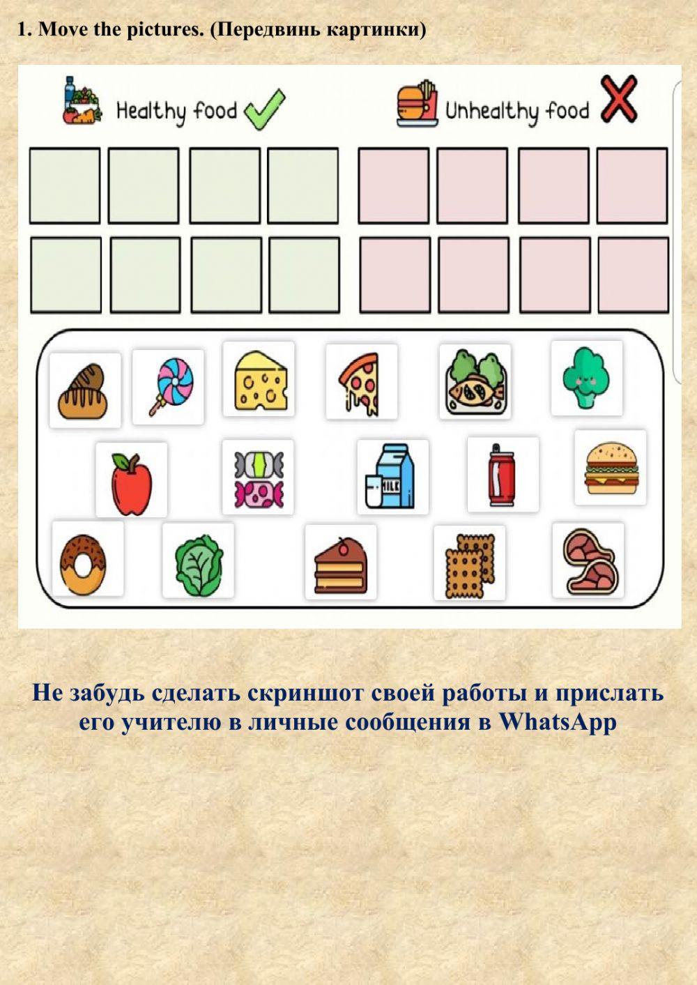 Healthy and unhealthy food