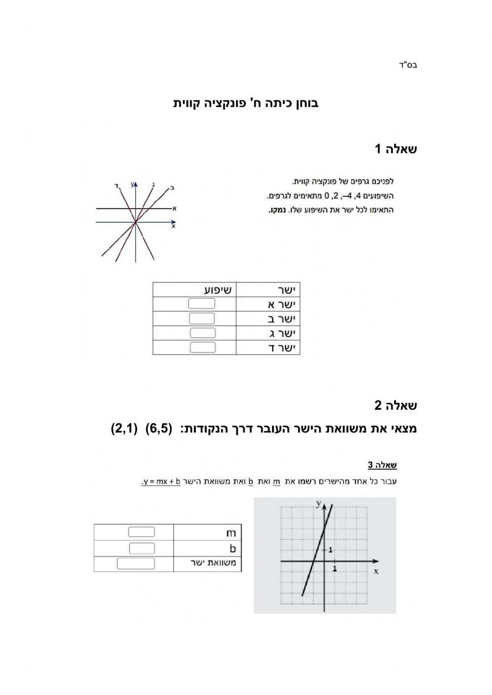בוחן פונקציה קווית