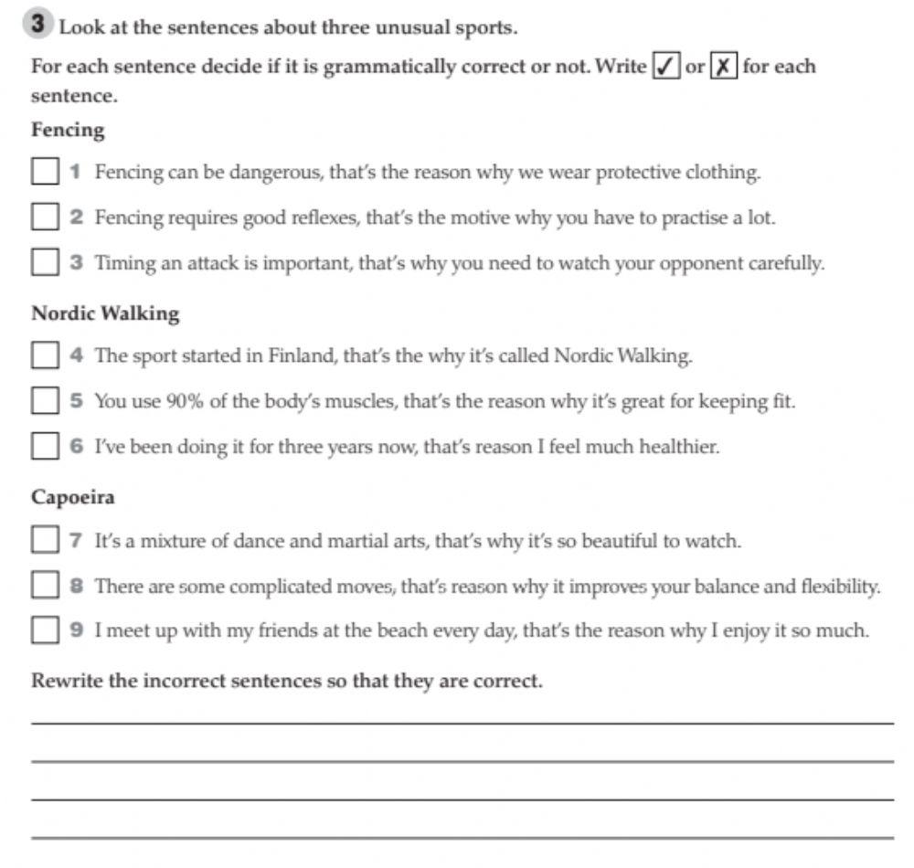 Sport for health WB page24 activity 3
