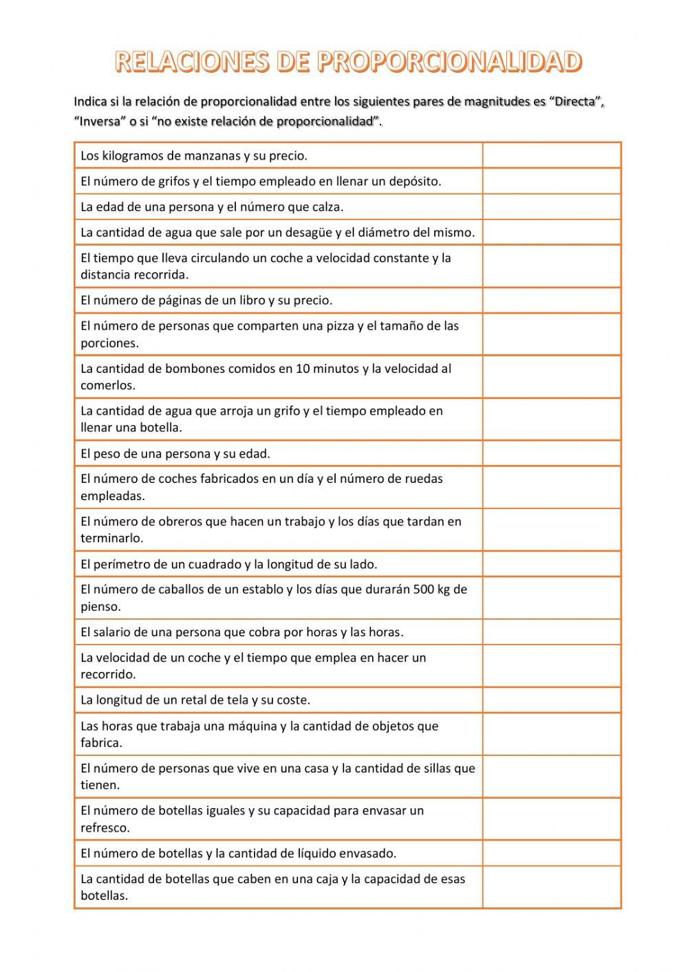 Relación de proporcionalidad