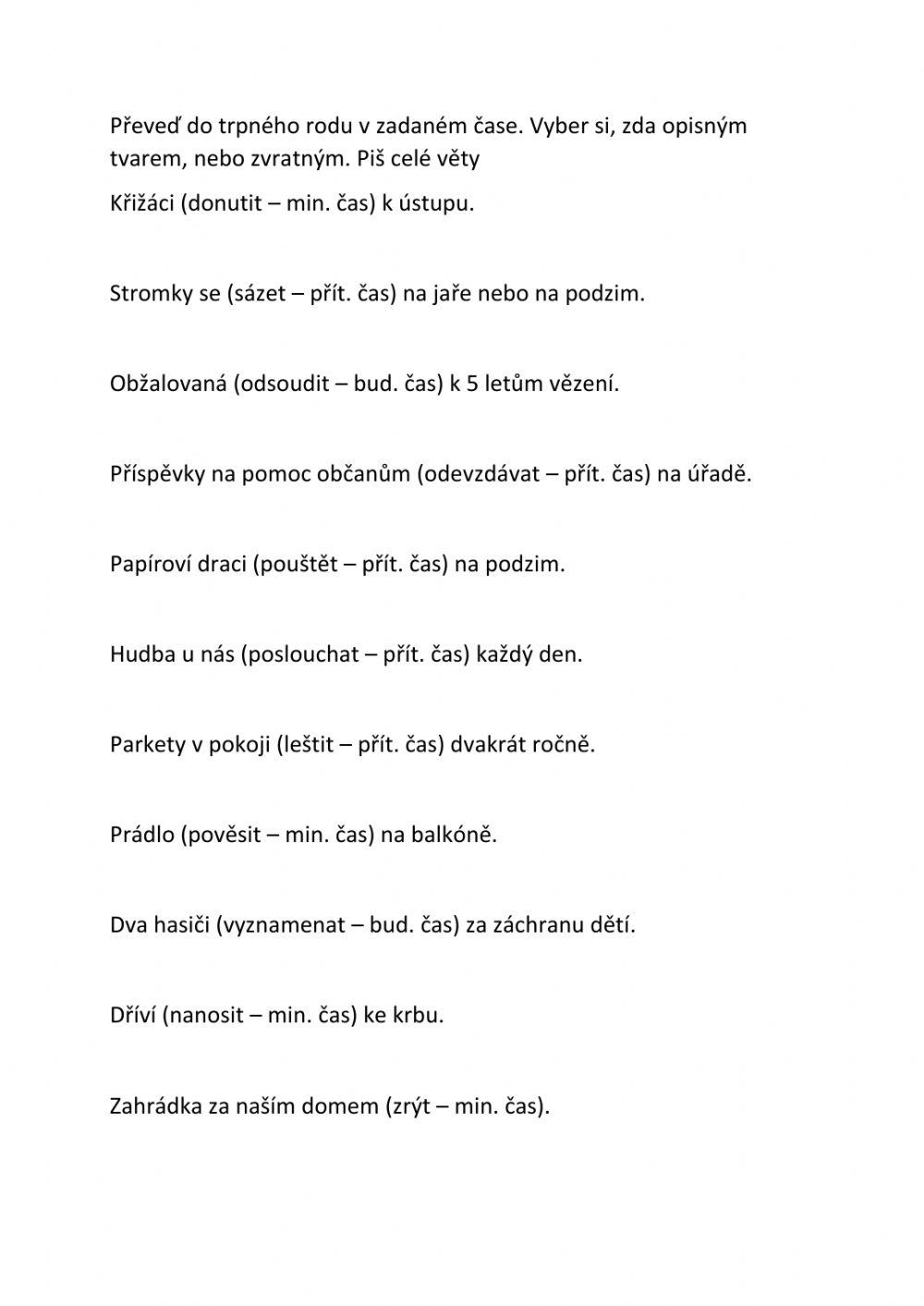 činný a trpný rod 5