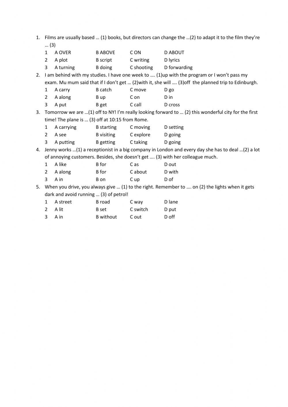 Phrsal verbs B1