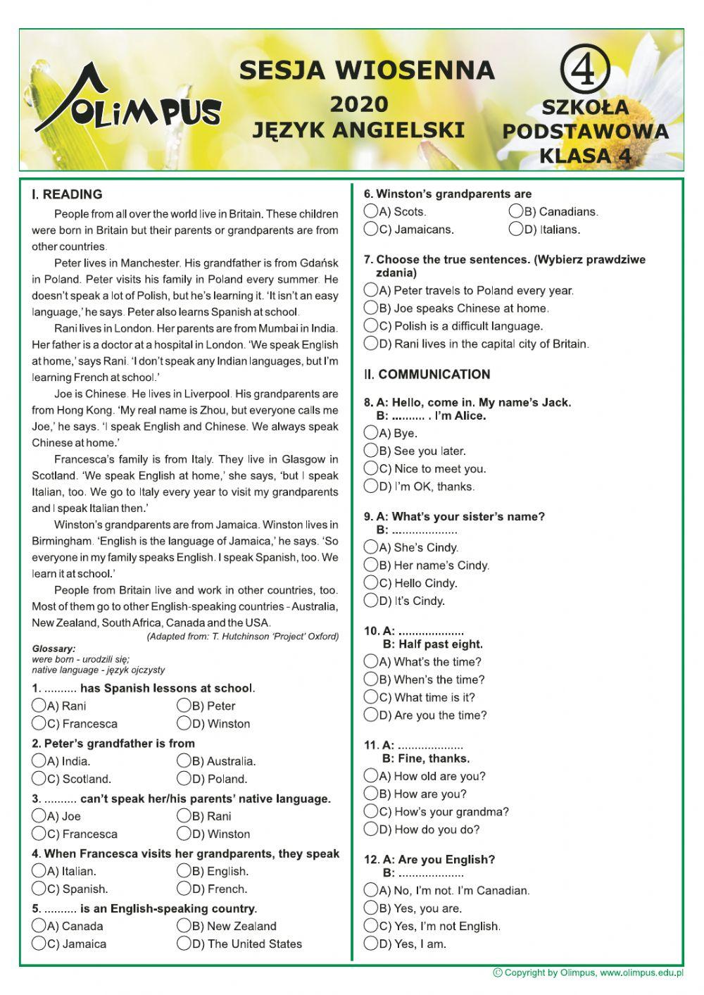 OLIMPUS class 4 spring 2020