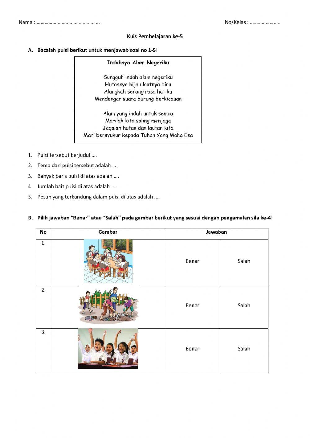 Kuis Tema 5 Subtema 3 Pb 5