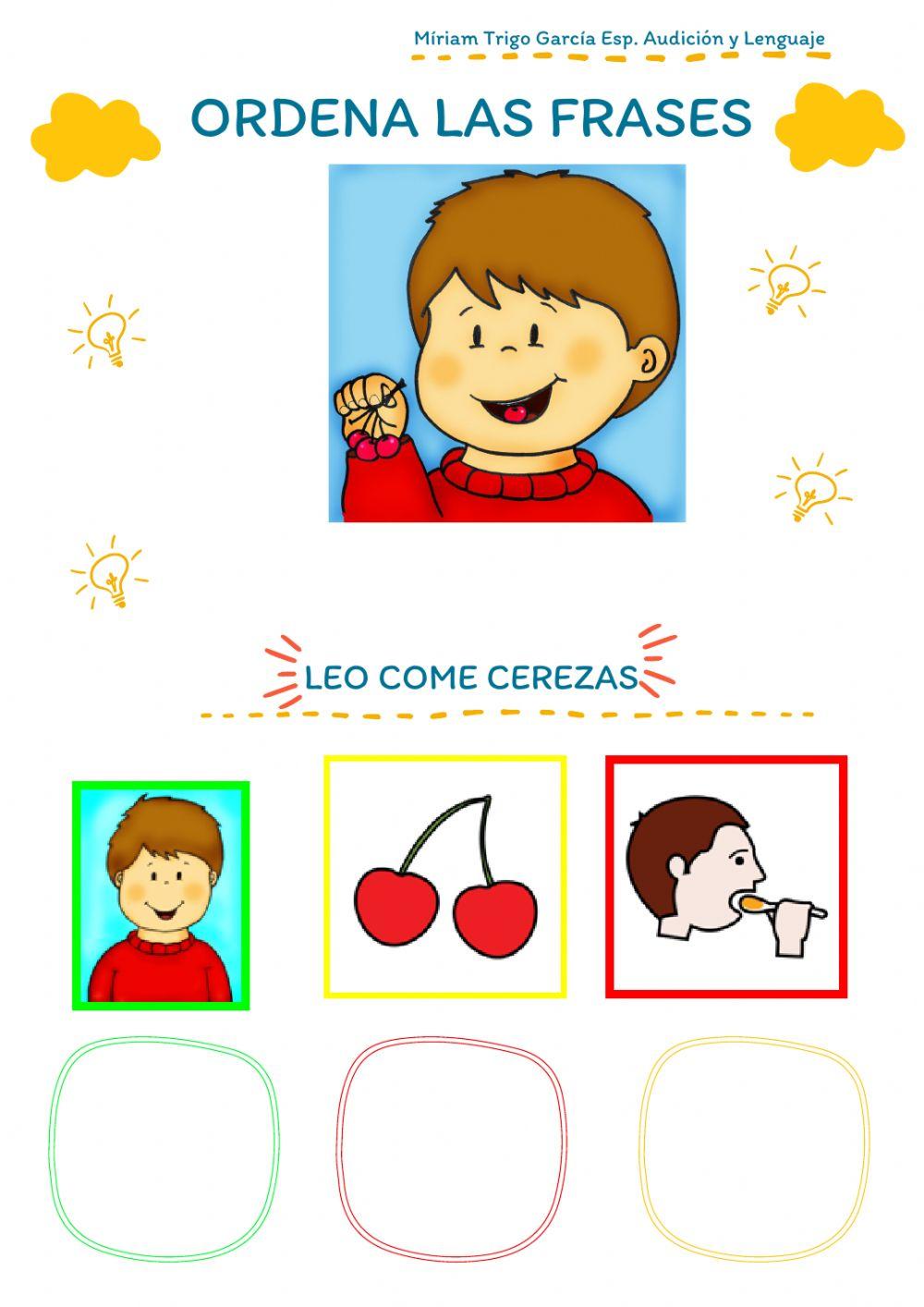 Ordenar frases de tres elementos