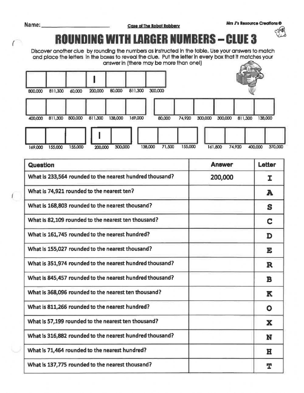 Case of the robot robbery grade 4 online exercise for live worksheets