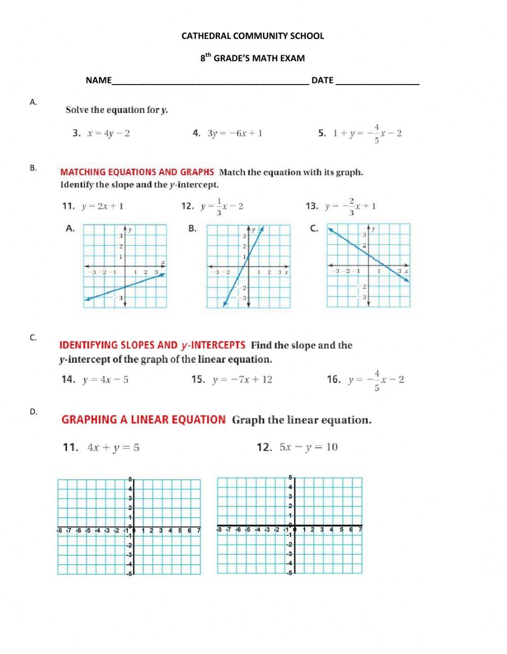 Graph Linear Equations online exercise for | Live Worksheets