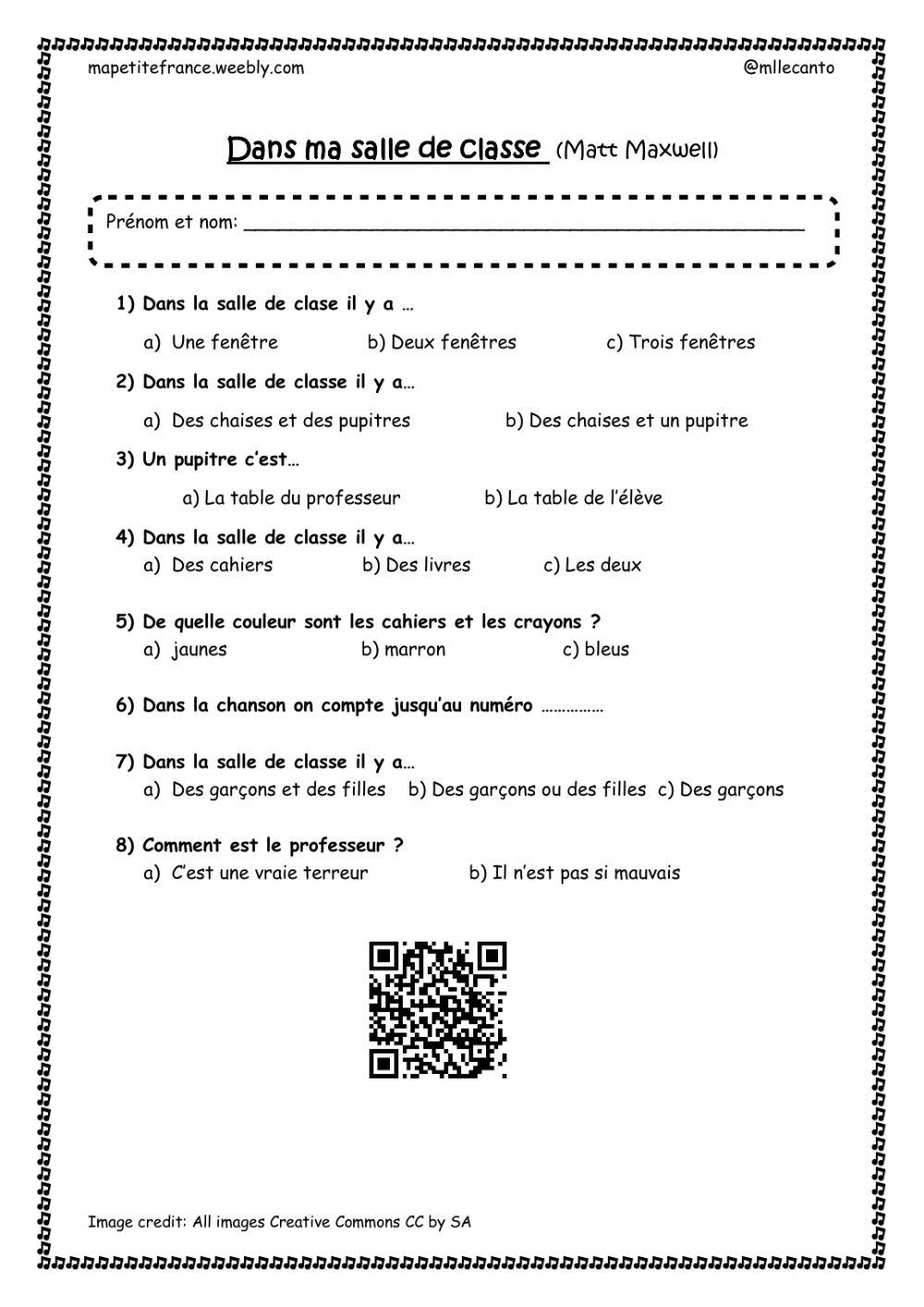Dans ma salle de classe