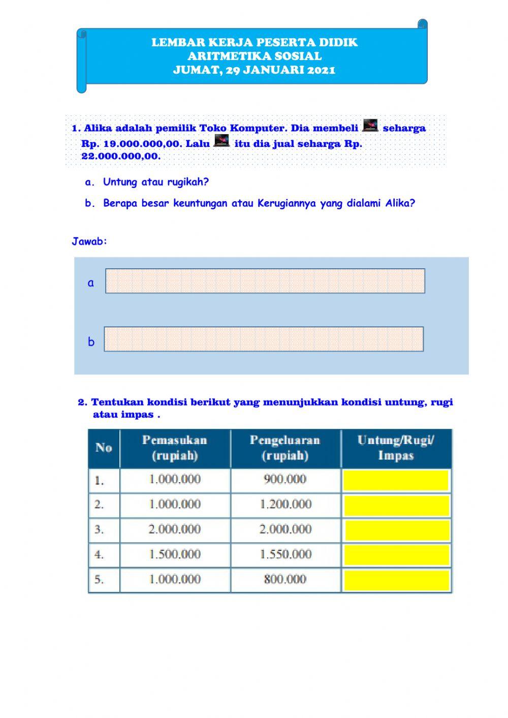 Aritmetika sosial Part 1