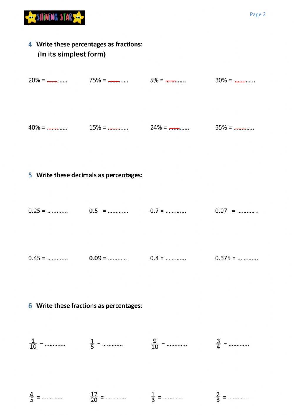 Percentage interactive exercise | Live Worksheets