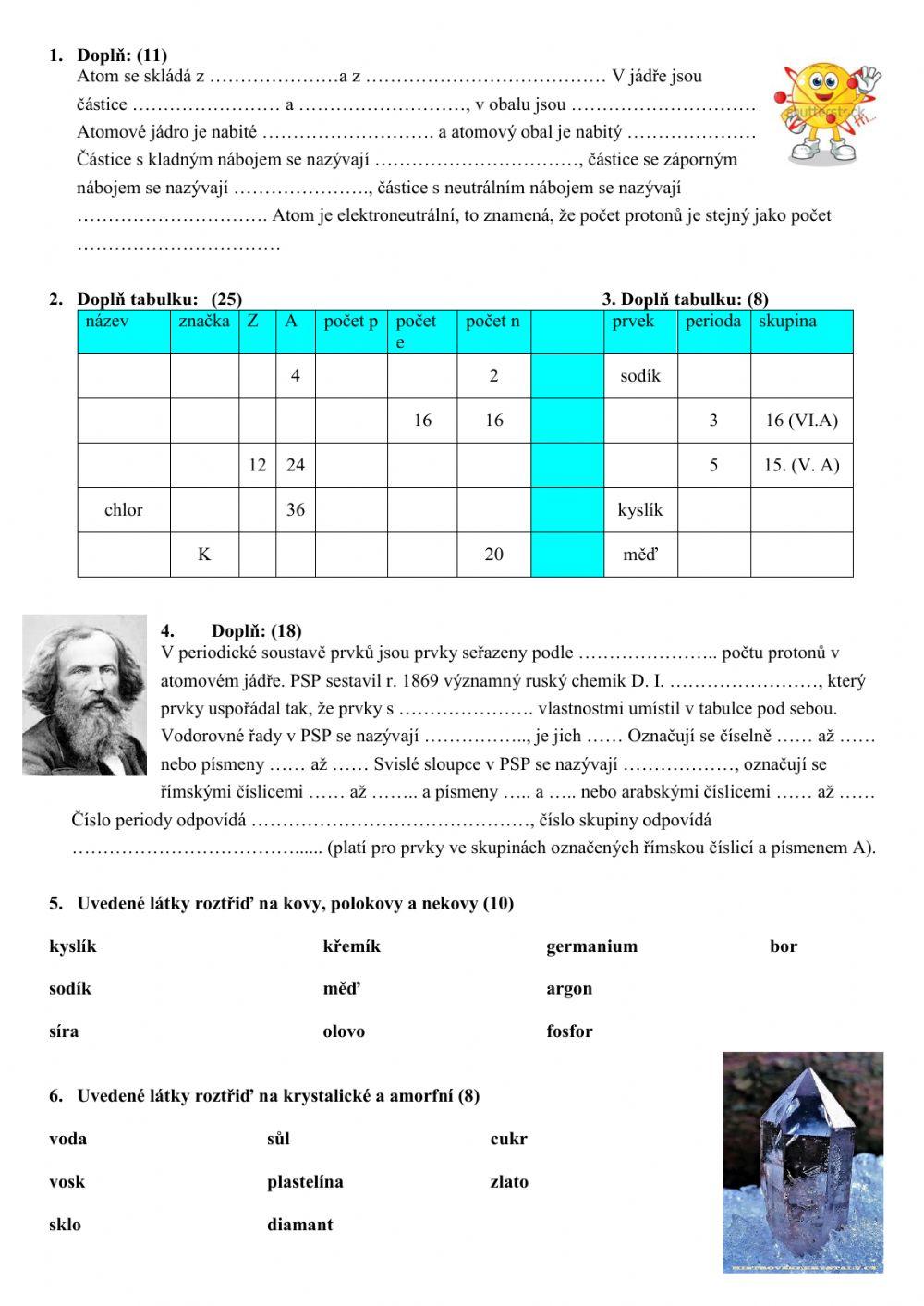 PL Složení a vnitřní stavba látek