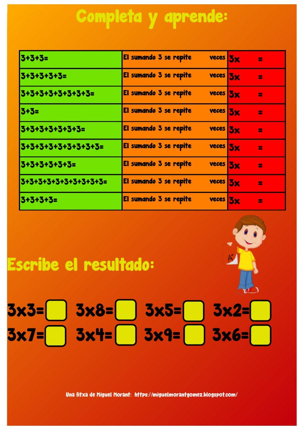 tabla del 3