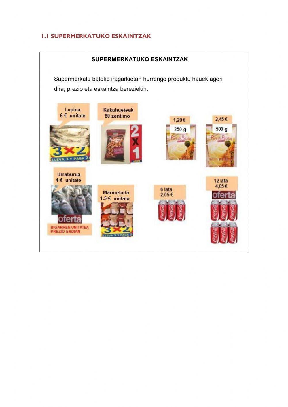 MATEMATIKA-SUPERMEKATUKO ESKAINTZAK