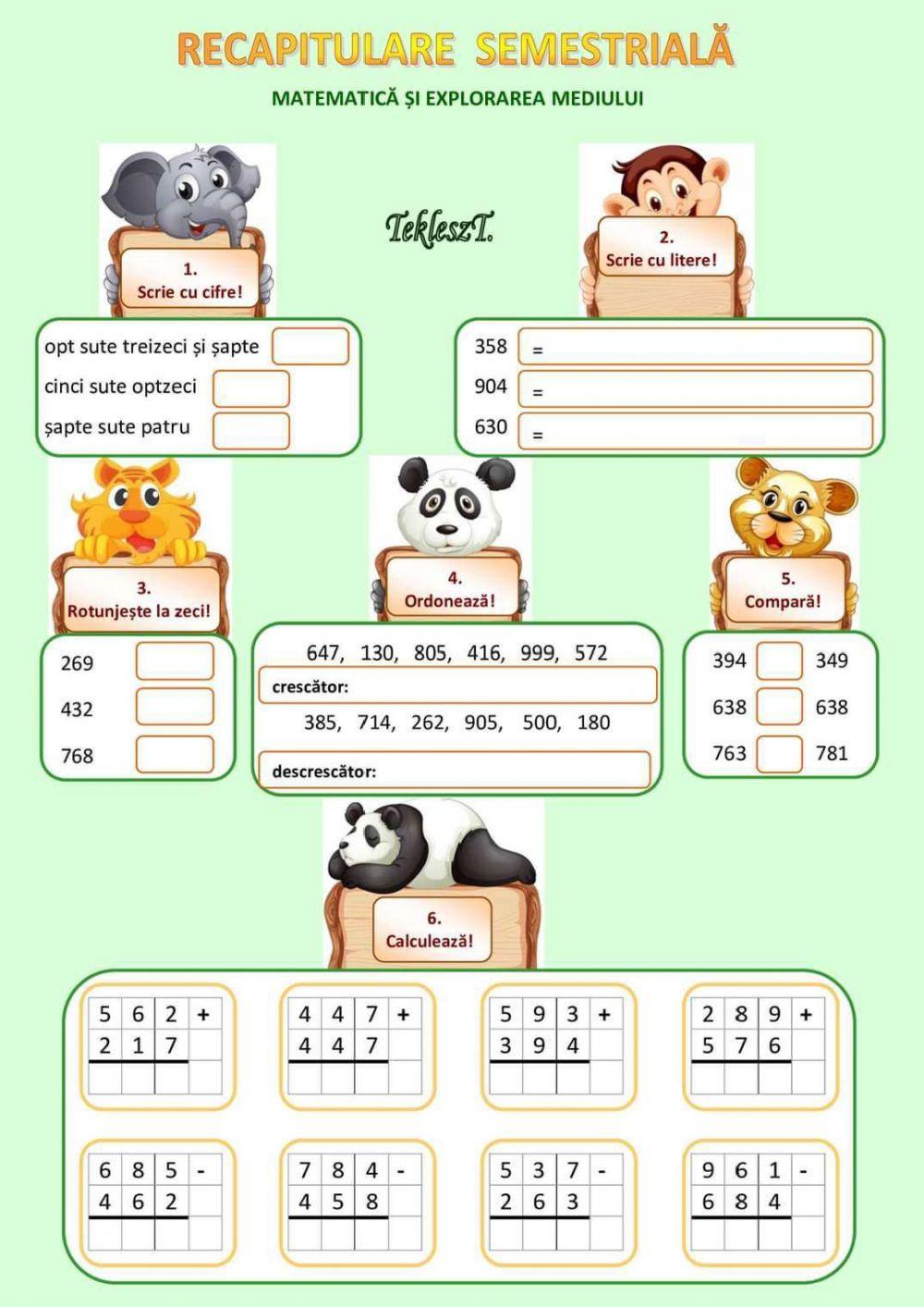 Recapitulare semestriala