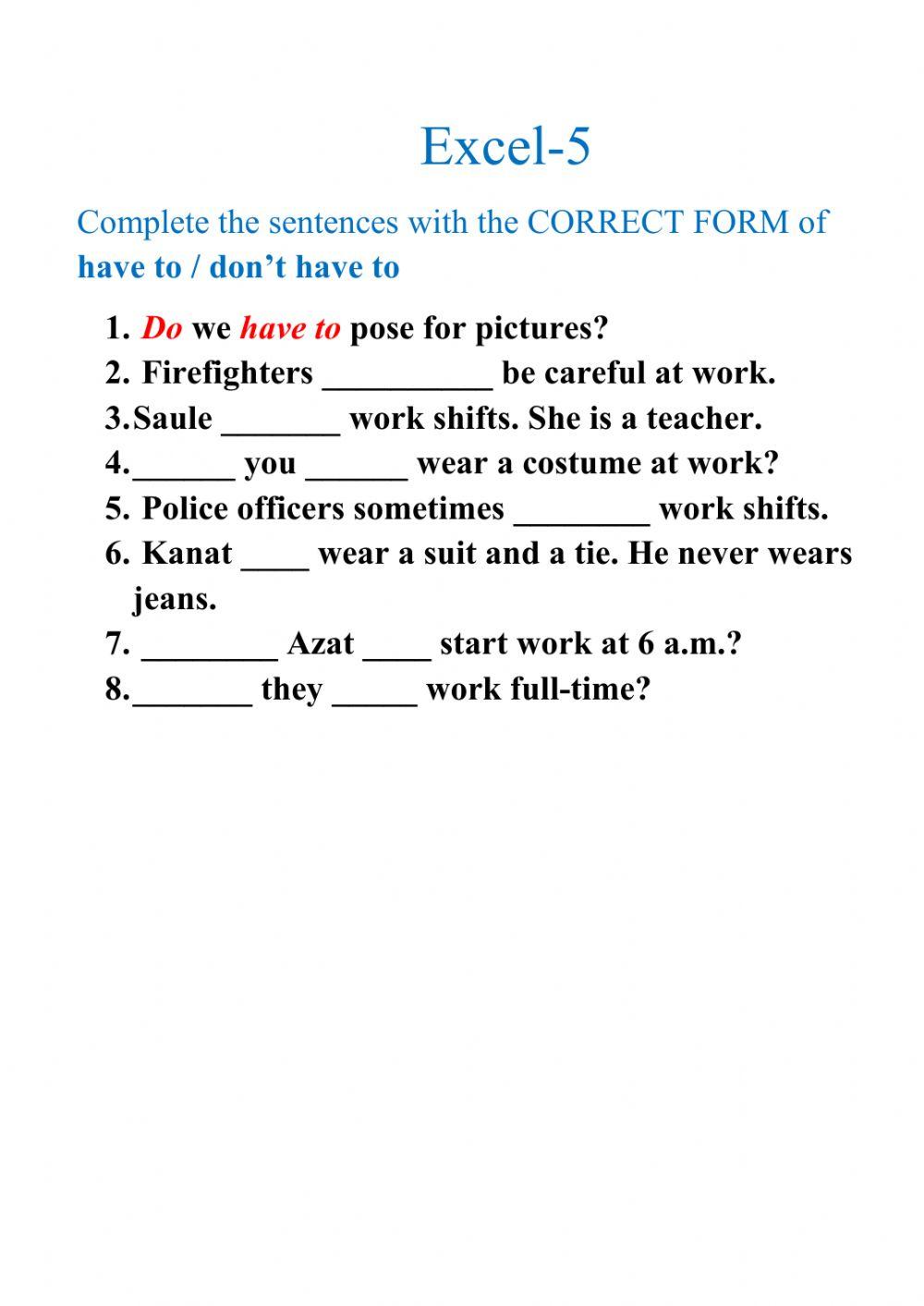 Have to-don't have to