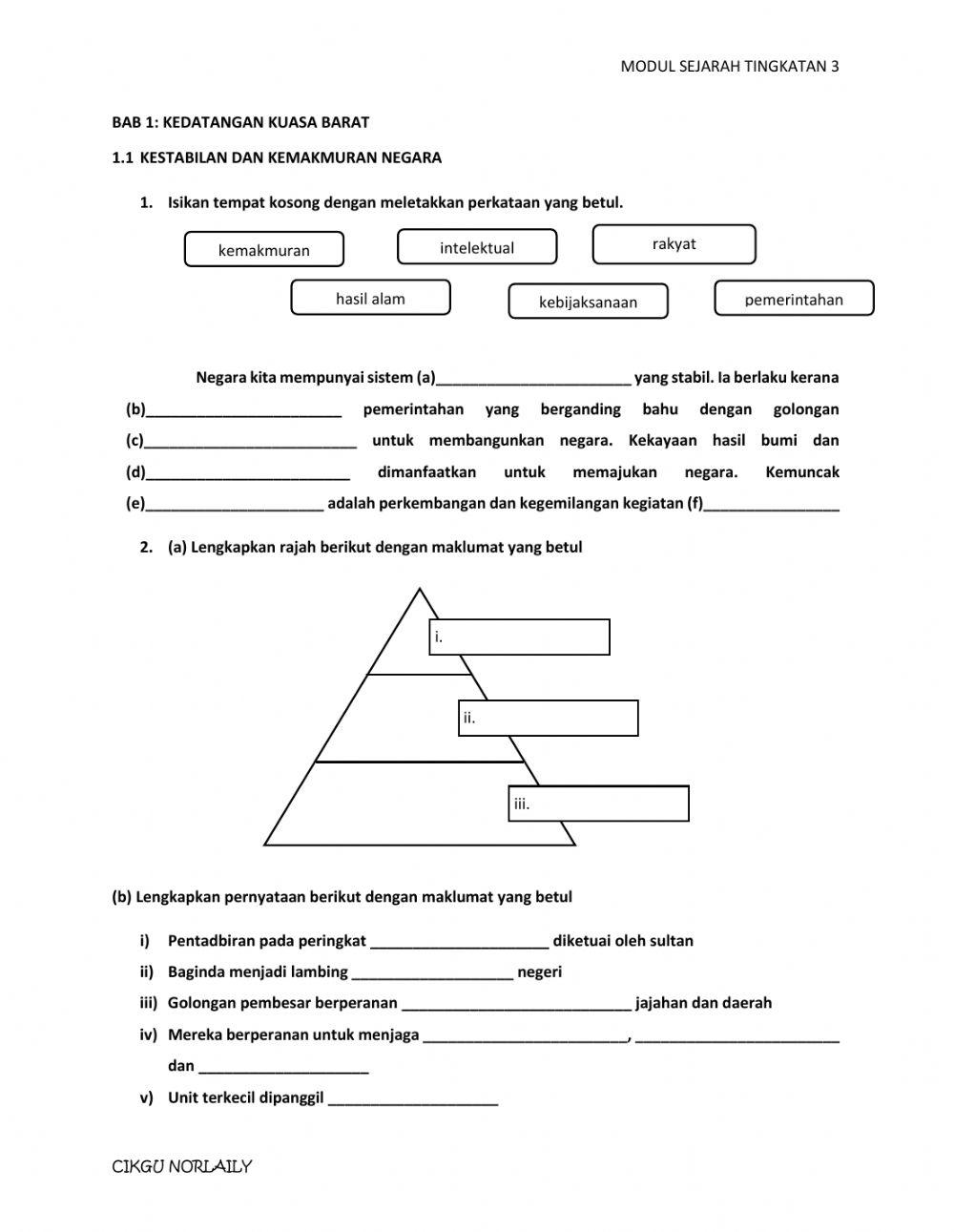 1.1 kestabilan dan kemakmuran negara kita
