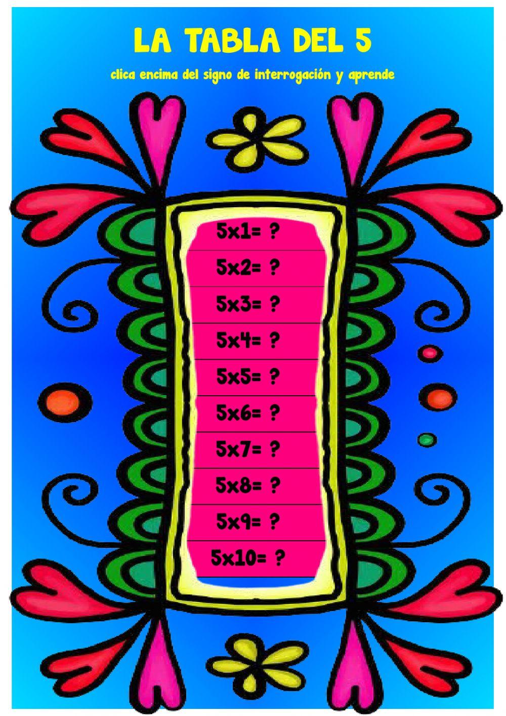 tabla del 5 tabla del 5