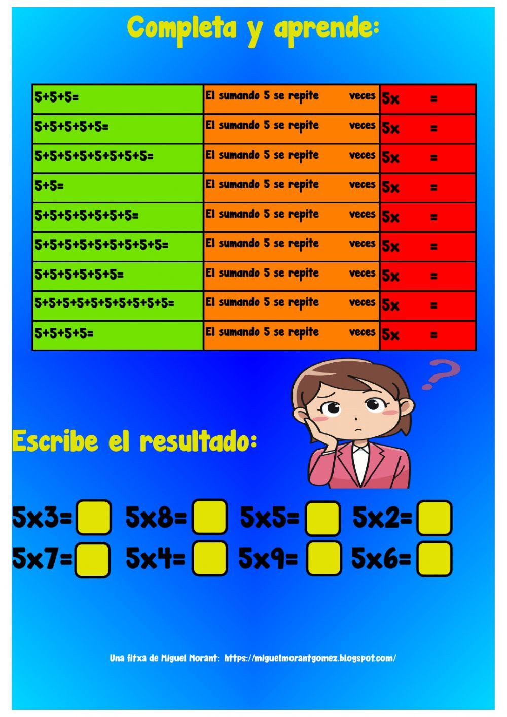 tabla del 5