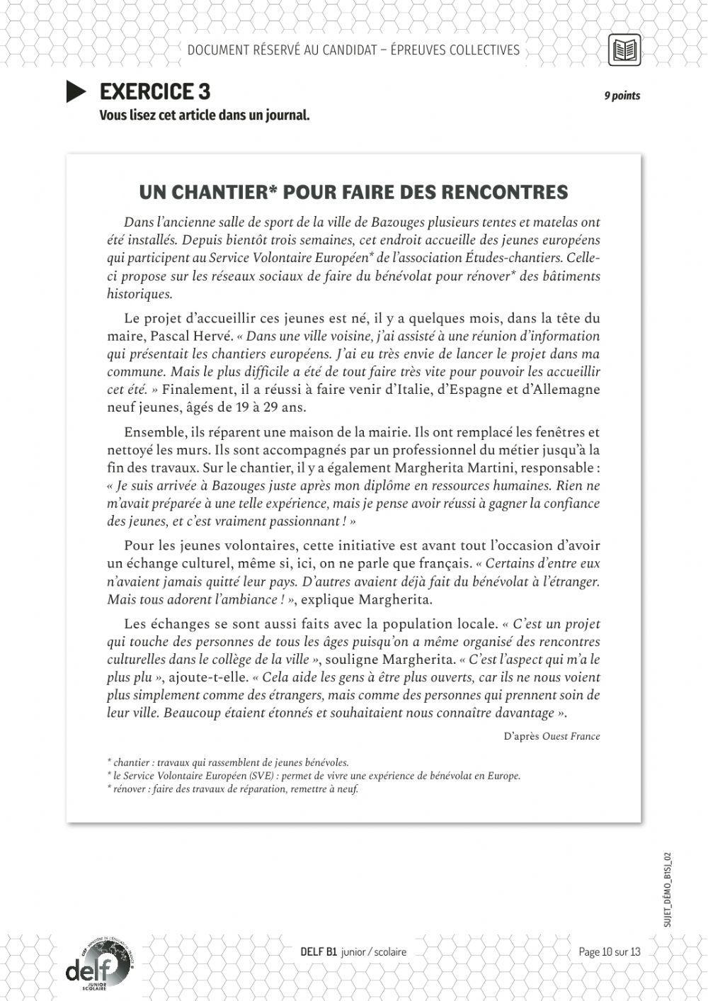 Ce delf b1 février 20221