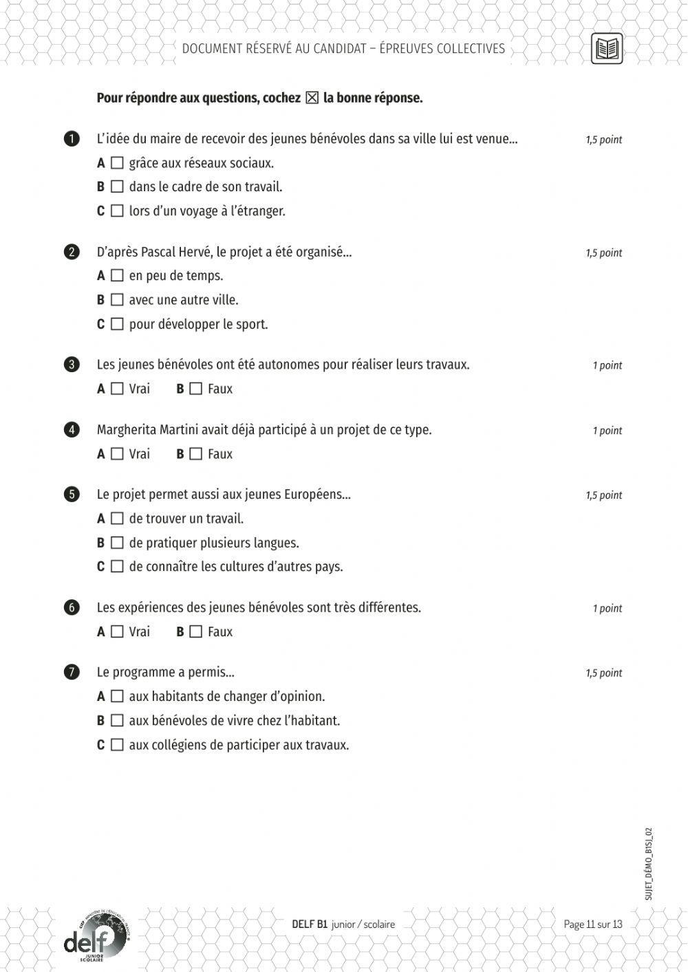 Ce delf b1 février 20221