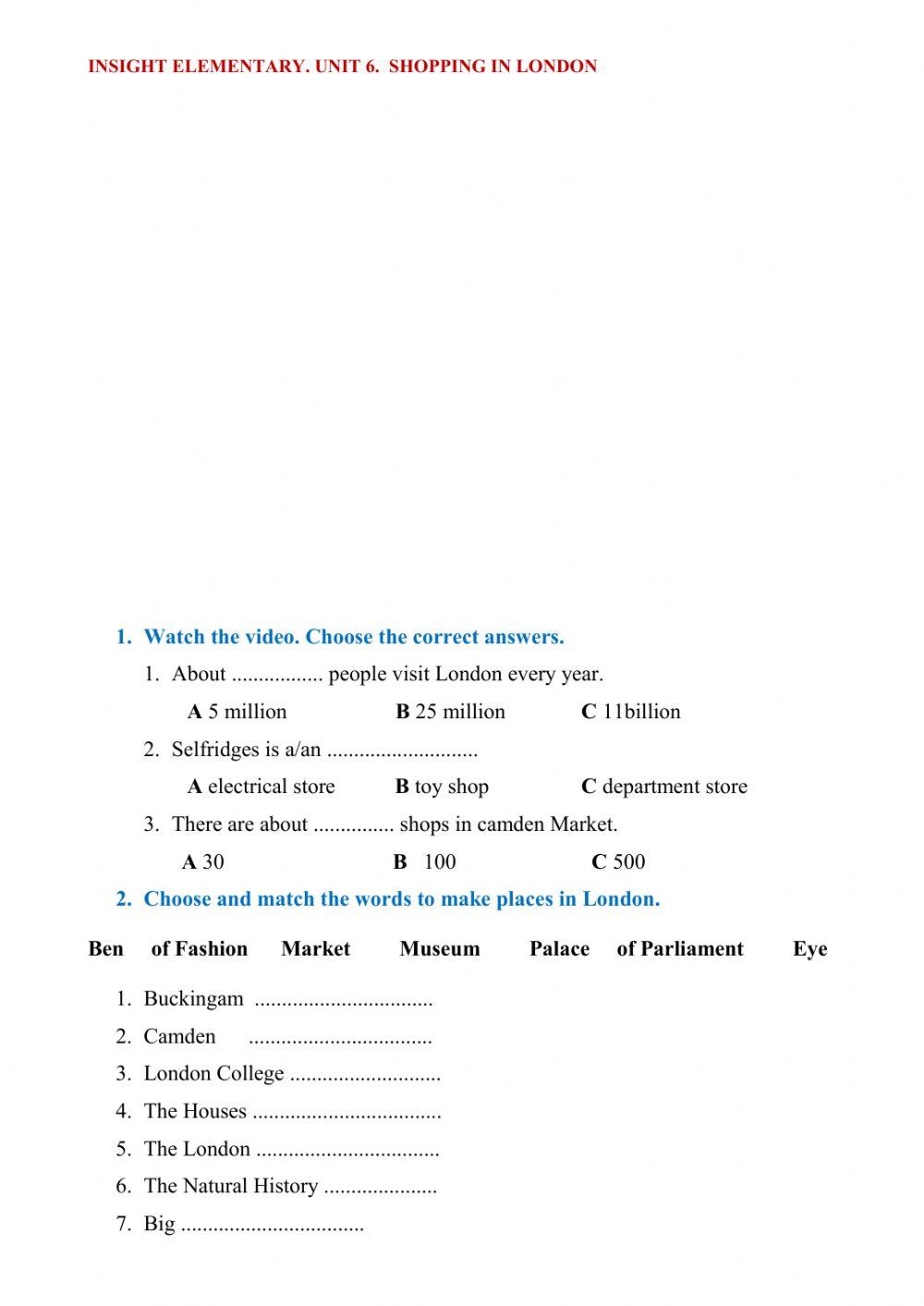 Watching.  Shopping in London