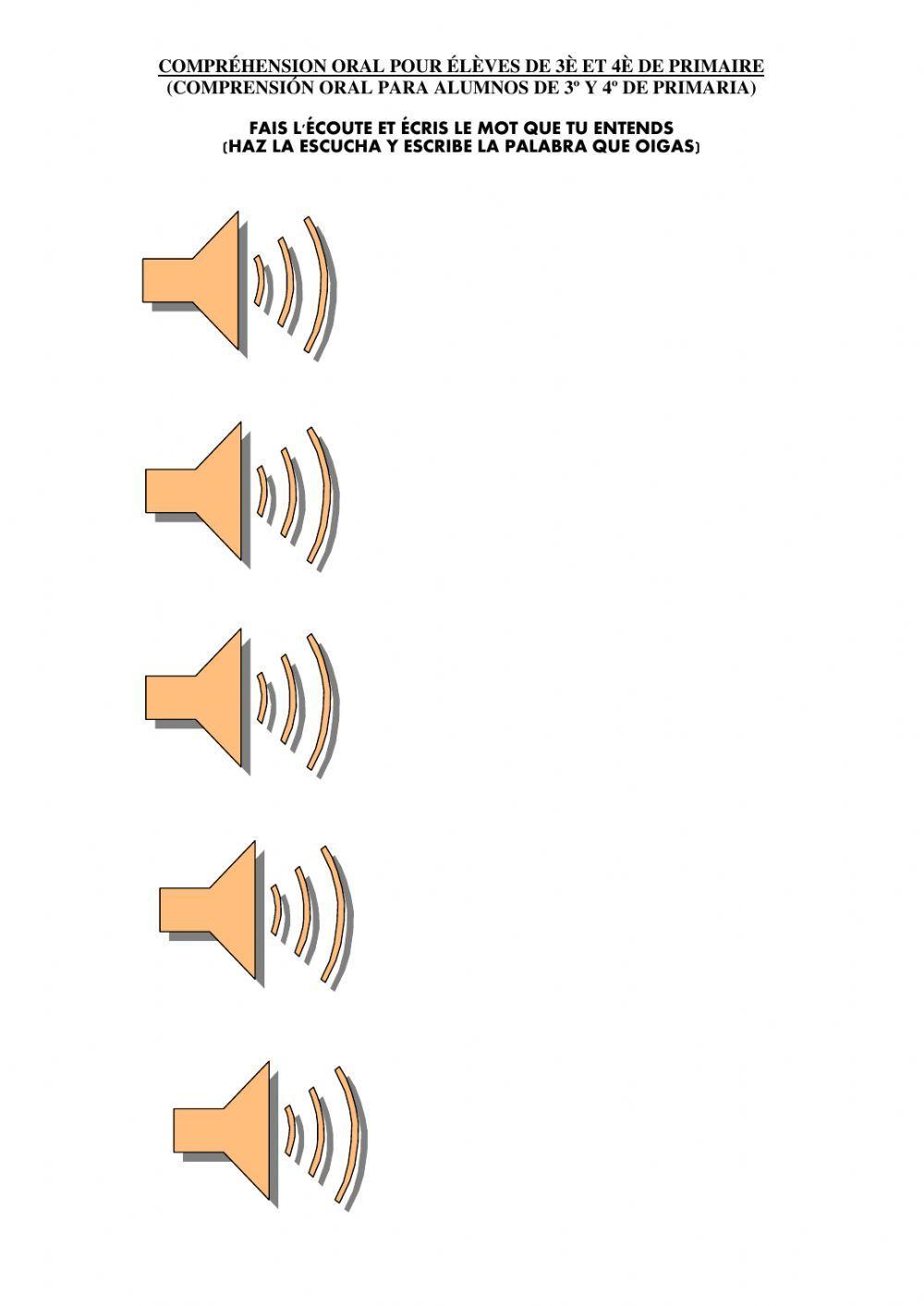 Comprehénsion orale sur les animaux