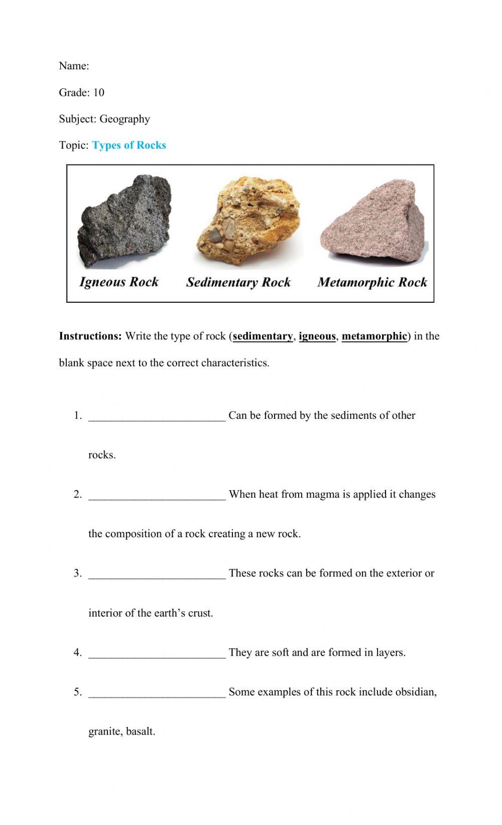 Types of Rocks