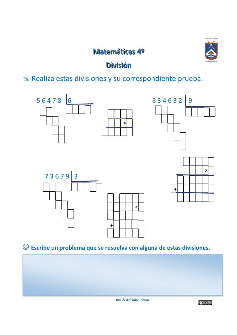 Divisiones una cifra 4º Primaria