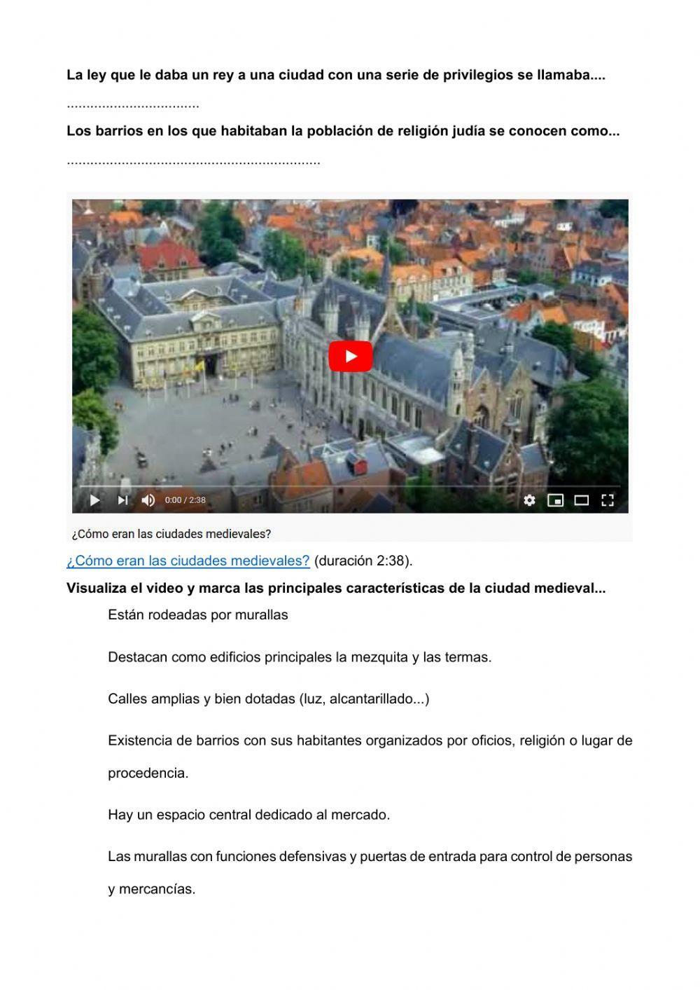 Desarrollo de las ciudades medievales