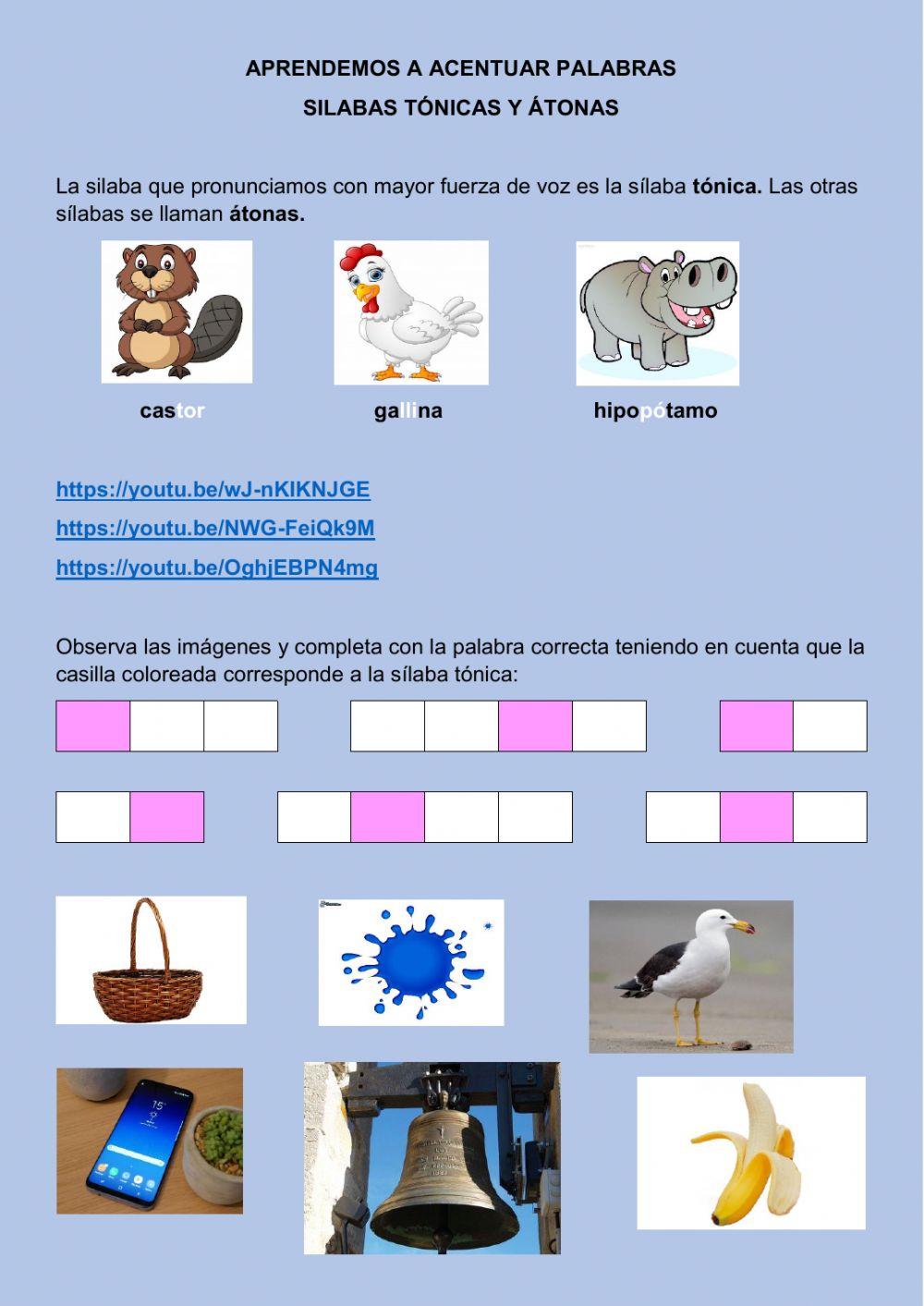 Sílaba tónica y átona