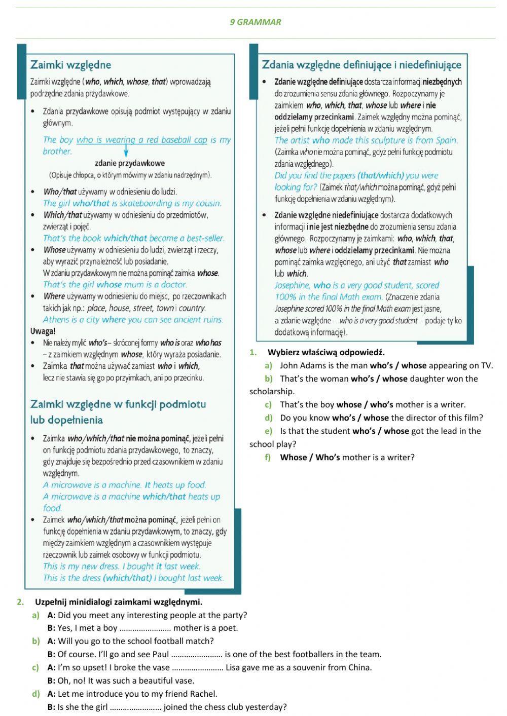 E8 U9 Kultura Grammar