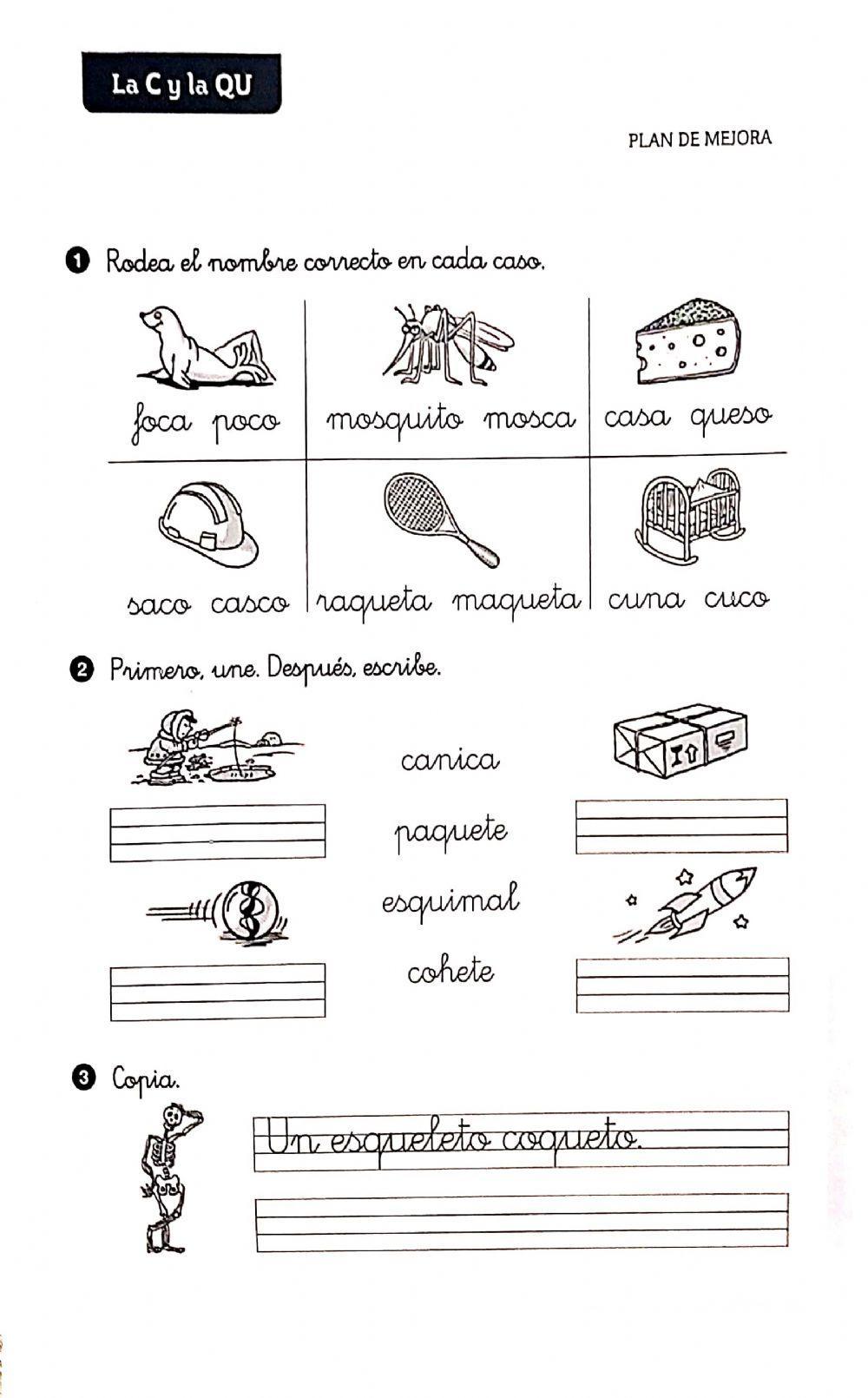 Repasamos las letras C y QU