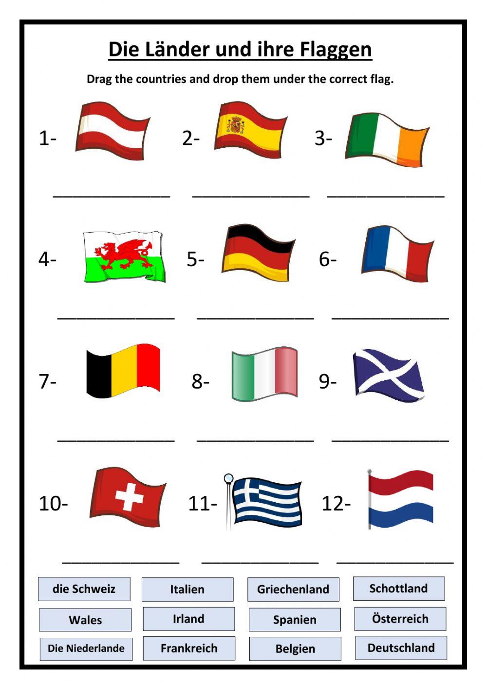 Länder und ihre Flaggen